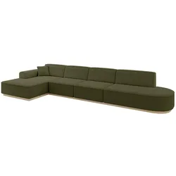 ECKSOFA Ottomane Links IREA-L3 - 412x165x80 cm Grün