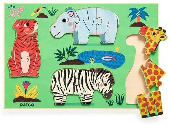 Puzzle bois 12 pcs Coucou Tigre - Djeco