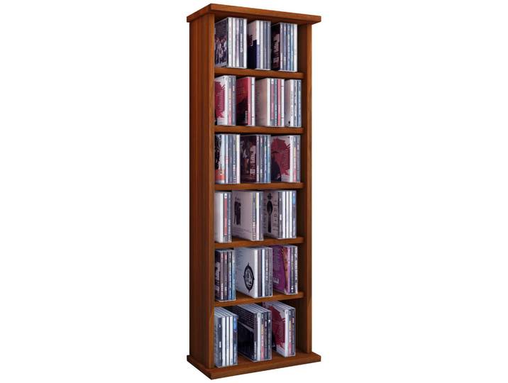 Mid.you Cd-Regal, Nussbaumfarben, Holzwerkstoff, 5 Fächer, 31x92x18 cm, Wohnzimmer, TV Möbel, CD-Regale