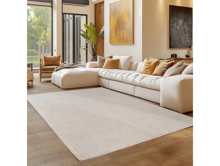 Carpettex Tapis Bouclé 160x230 cm Crème Bouclettes Scandinave Uni