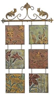 Brown Metal Traditional Floral Wall Decor by Quinn Living in Multi