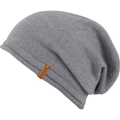Beanie CHILLOUTS "Leicester Hat", Herren, grau (hellgrau), Feinstrick, Wollmischung, unifarben, Mützen Beanie, Feinstrick, aus Merinowolle mit weicher Haptik