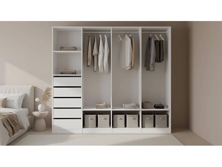 Schlafzimmer-Kleiderschranksystem nach Maß Premium Dekore Weiß