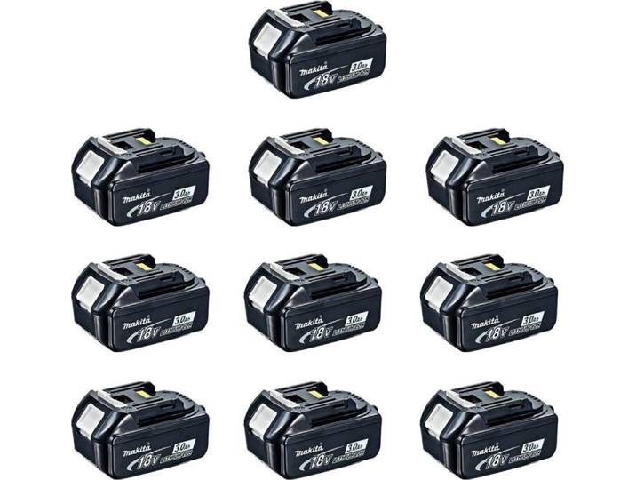 Makita Batterie Set 10x BL 1830 B 18 V 3\,0 Ah / 3000 mAh Li-Ion ( 10x 197599-5 ) avec affichage LED - original\, pas de copie
