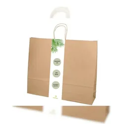 DeinPack Umweltschonende Papier Tragetaschen groß 150 x braune Papier Tüten 54 x 13 x 45 cm