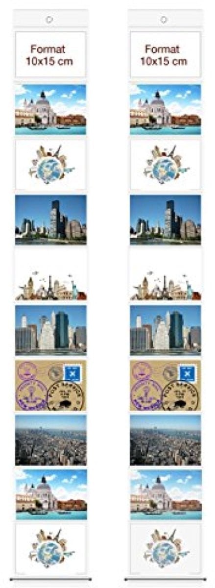 PromoHome 2x Wandfotohouder Liggend - 10x15 cm - Transparant Kunststof