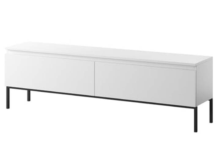 Selsey TV Schrank Board Sideboard Fernsehtisch Fernsehschrank Mit Schränken 150 cm Schwarze Beine Weiß Bemmi