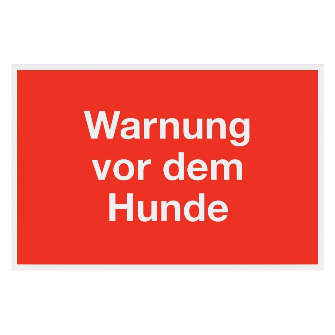 Meister Hinweisschild "Warnung vor dem Hunde" rot, 20 x 30 cm aus Kunststoff (WU0500340)