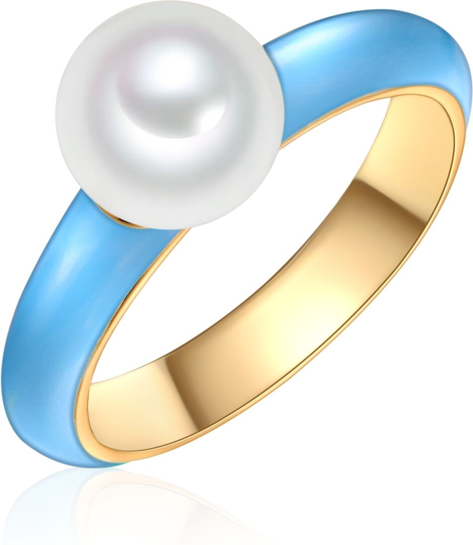 Perlenring YOKOAMII "Y116" Gr. 54, blau (gelbgold), Fingerringe, Damen, 54, 3,8mm, Perlenring, mit Perle