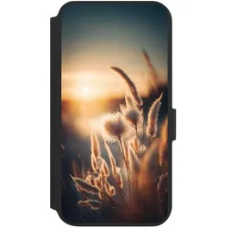Nivocase Klapphülle für Samsung Galaxy S22+ Handyhülle aus Kunst Leder NIVOflip schwarz Natur Sonne (Samsung Galaxy S22+), Smartphone Hülle, Schwarz