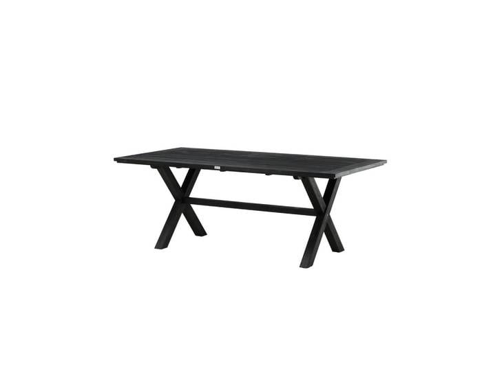 Furnlux Gartenesstisch Rives Schwarz 100x200x75 cm, Holz, 100x75x200 cm, Gartenmöbel, Gartentische, Gartentische