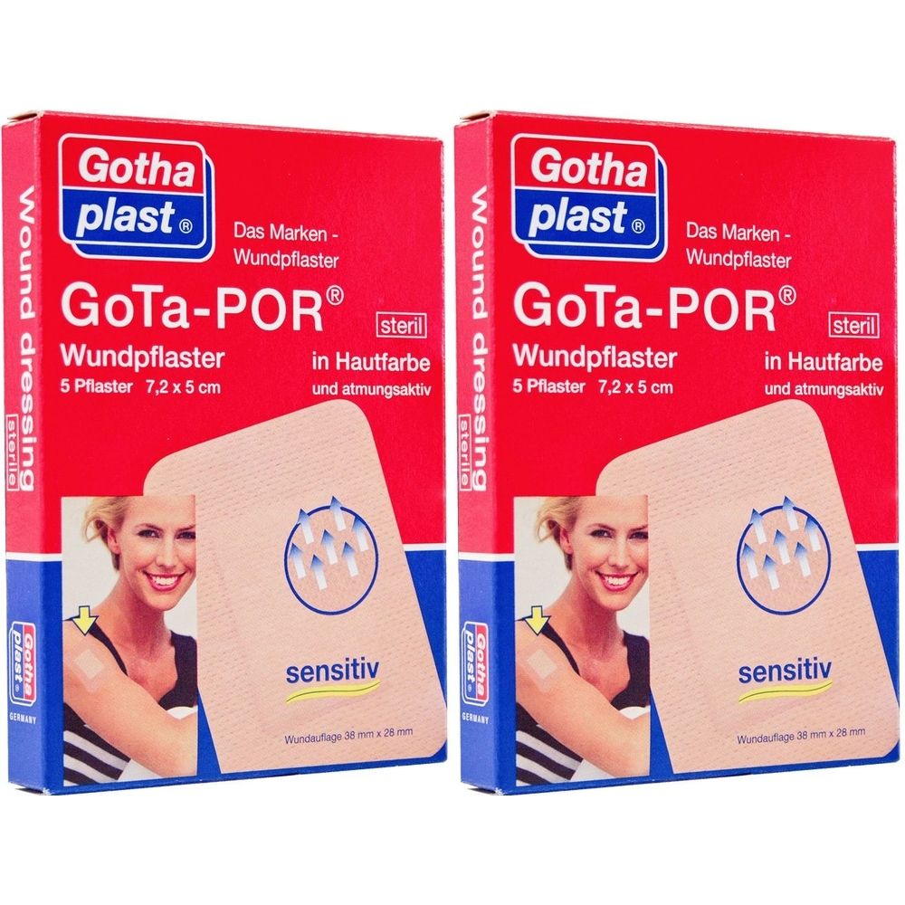 Gota-Por Wundpflaster 5x7,2 cm steril hautfarben 2x 2x5 St Pflaster