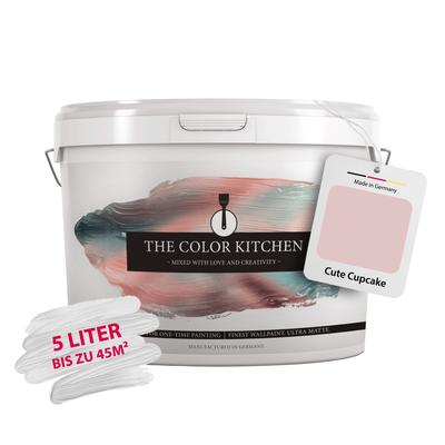 Wand- und Deckenfarbe A.S. CRÉATION "Seidenmatt Innenfarbe THE COLOR KITCHEN", rosa (tck7008 cute cupcake), 5 l 5ml, Farben, für Wohnzimmer Schlafzimmer Flur Küche, versch. Rosatöne