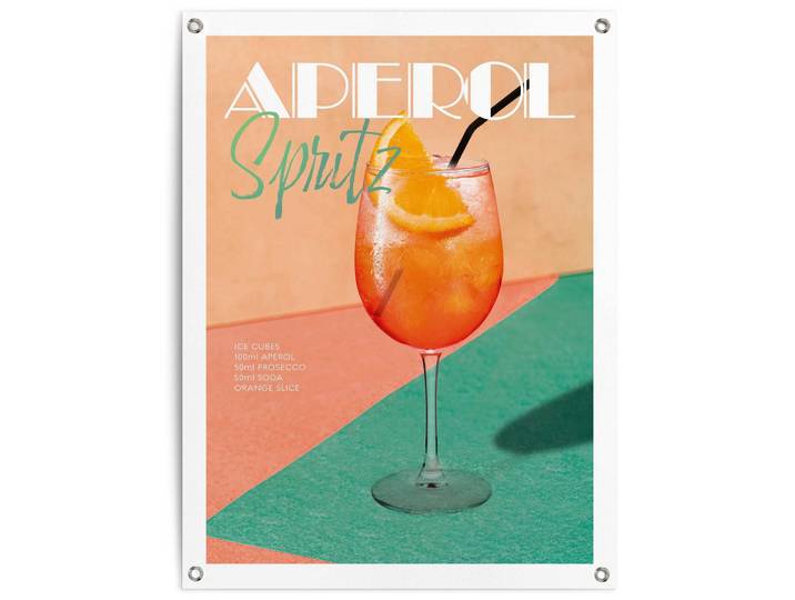 Poster REINDERS Aperol Time , orange (farbe bild(er): orange), B:60cm H:80cm T:0,1cm, Bilder, Poster, Garten - Orange - Leinwand - Essen und Trinken - 60x80 cm