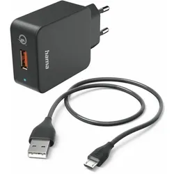 HAMA Schnellladegerät mit Ladekabel Micro-USB, Qualcomm