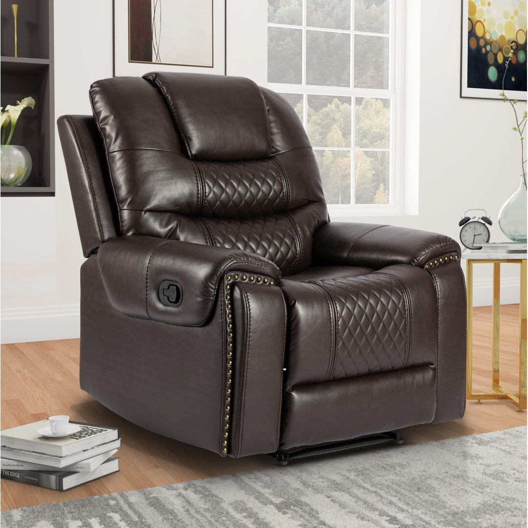 ClassicLiving Hasad Standard Manual Recliner Brown 105cm H X 102cm W X 97cm D