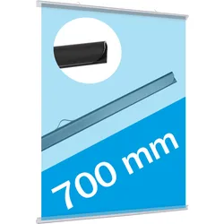 Posterklemmschiene (1 Paar), 2 Aufhänger, Kunststoff, transparent, 700 mm