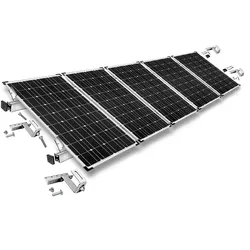Befestigungskit mit Dachhaken 3-fach verstellbar (für Dachziegel) für Schrägdachmontage 5 Solarpanels Rahmenhöhe 30mm