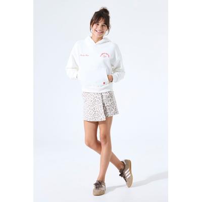 Shorts GARCIA, Mädchen, Gr. 146, N-Gr, ecru, Web, Obermaterial: 97% Baumwolle, 3% Elasthan, kurz, Hosen Shorts, Skort, halb Short halb Rock, im Leo-Look, für Girls