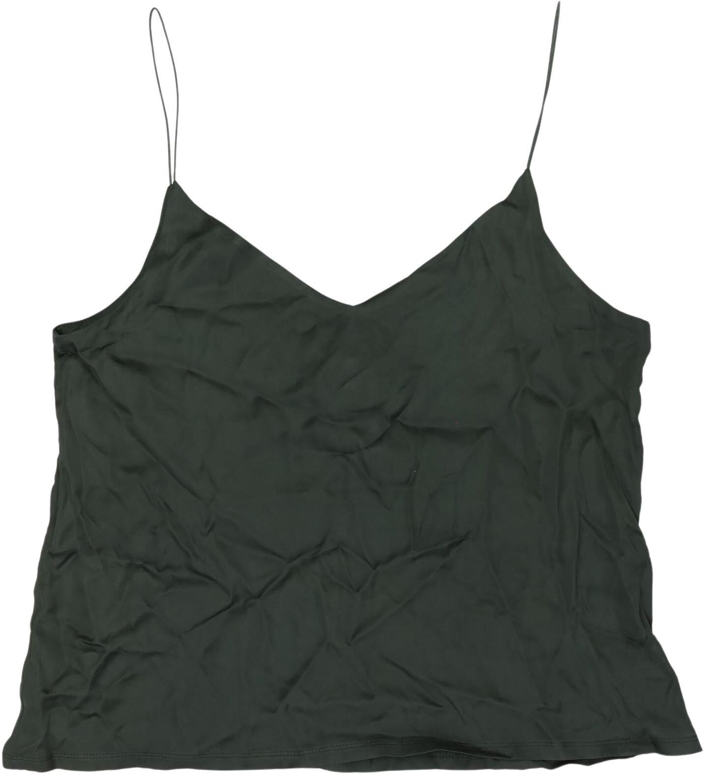 Kauf dich glucklich Damen Top, Grün, Gr. S, Viskose - Second Hand
