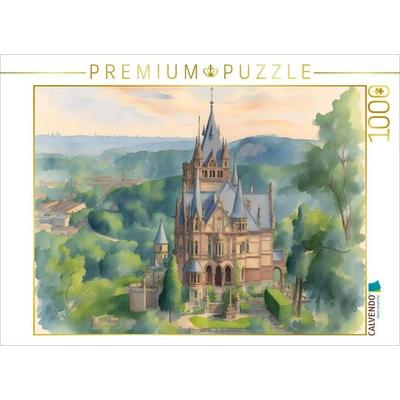 CALVENDO Puzzle Schloss Drachenburg | 1000 Teile Lege-Größe 64x48cm Foto-Puzzle für glückliche Stunden