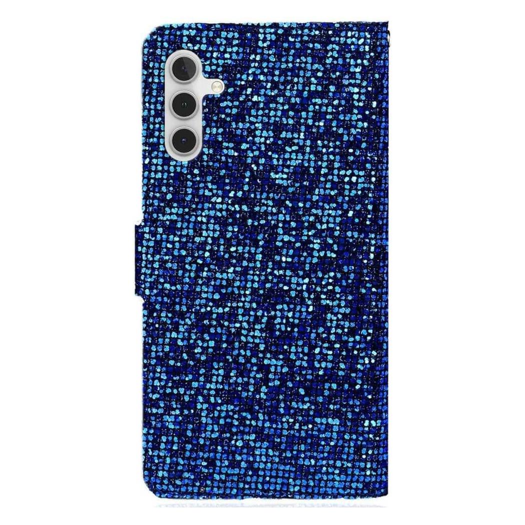 Cover-Discount Galaxy A14 - Glitter Leder Etui blau (Samsung Galaxy A14) (660117127B)