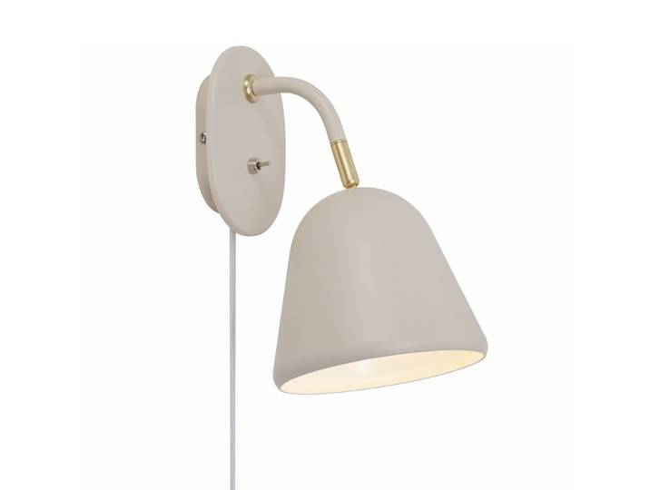 Applique orientable elégante beige et dorée avec interrupteur