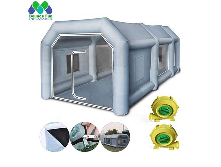 Tente gonflable de peinture par pulvérisation 26x13x10 pieds, cabine de travail portable avec 2 souffleurs pour voiture et camion