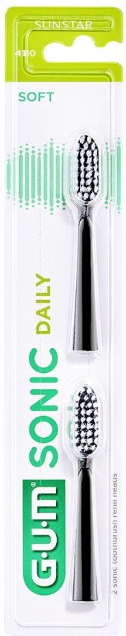 GUM SONIC DAILY Ersatzbürsten schwarz 2 Stück 2stk