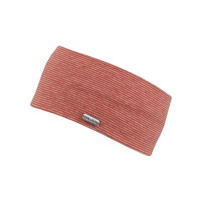 Stirnband CHILLOUTS "Farum Headband", Damen, rot (rot, grau), Baumwollmischung, gestreift, mehrfarbig, Mützen Stirnband, Dünn gestreiftes Baumwoll-Stirnband mit sanfter Oberfläche