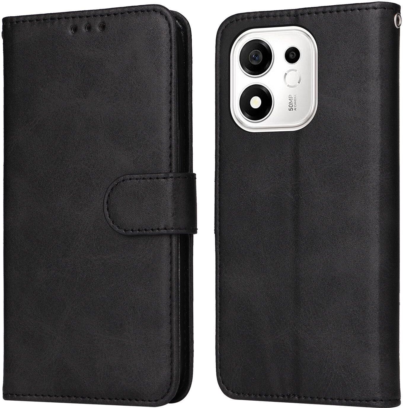 Honor 600 Smart EIDERWOOD Flip Cover i Kunstlæder - Sort