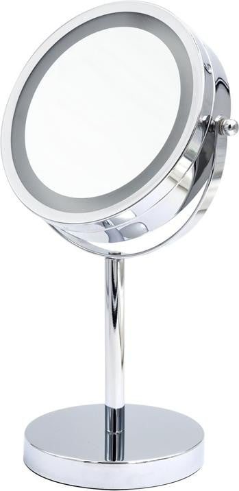 Ridder DAISY make-upspiegel met LED-verlichting, dubbelzijdig, chroom, diameter: 150 mm