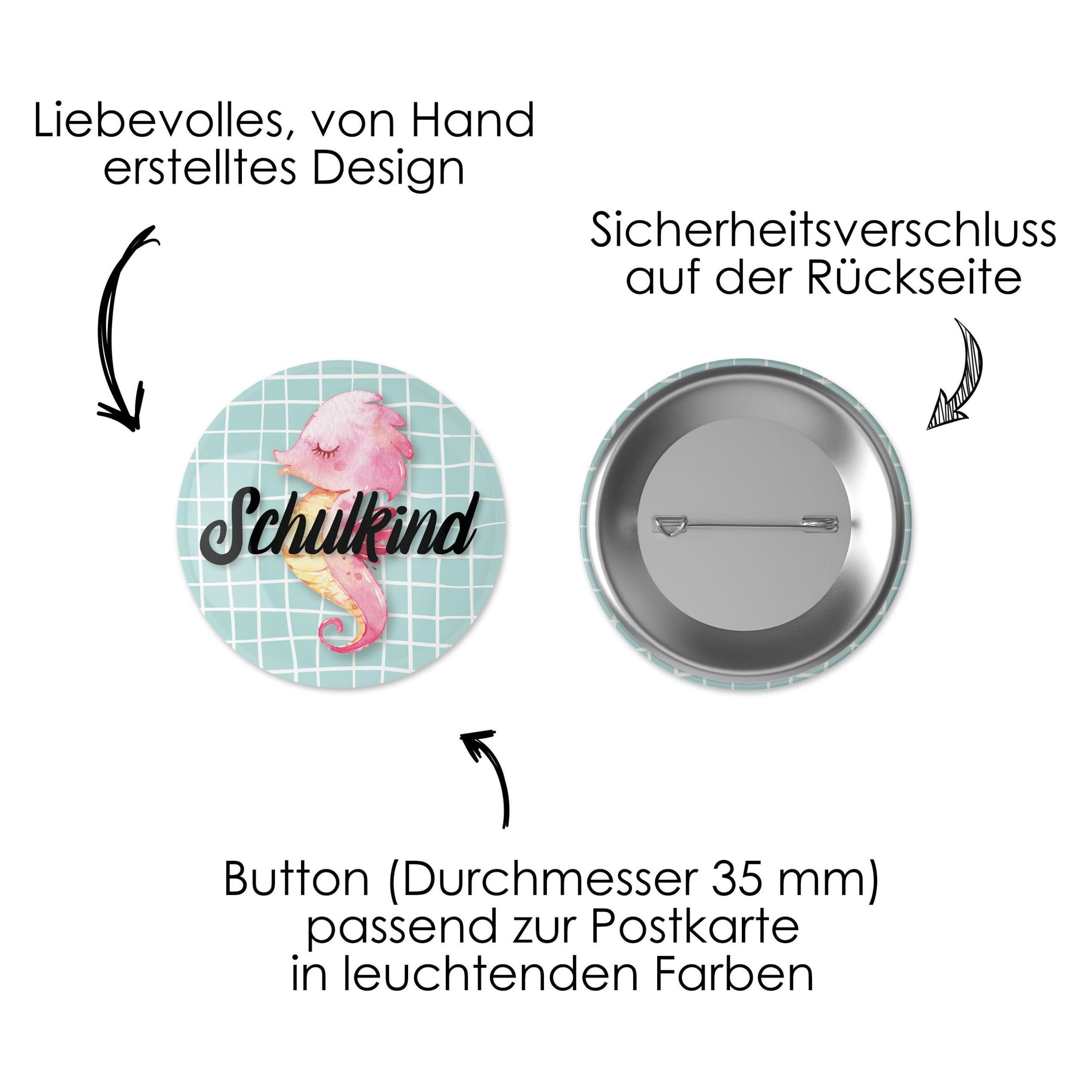 Papierdrachen Postkarte + einzelner Button - Set 4 (4 Stk.) (B004-004-004)