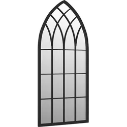vidaXL Gartenspiegel Schwarz 100x45 cm Eisen