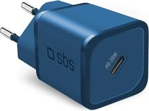SBS Mini Ladegerät GaN USB-C PD 20W blau