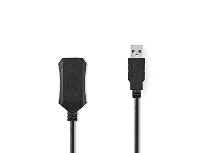 Nedis CCGP60EXTBK200 USB-kabel 20 m USB 2.0 USB A Zwart