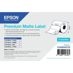 EPSON Premium Etiketten Matte 102x51, weiß, 1 Rolle