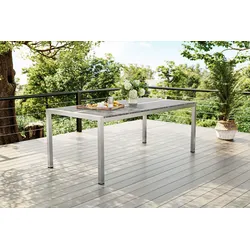 OUTFLEXX Gartentisch, graphite, Edelstahl/Glaskeramik, 200x100 cm, witterungsbeständig, kratzfest, hohe Belastbarkeit