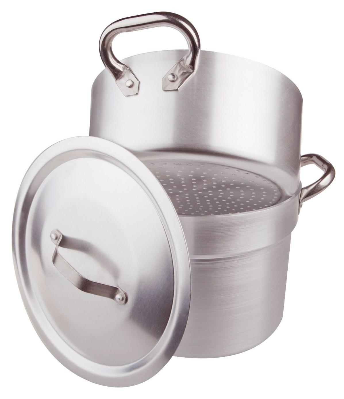 Aluminium-Gemüsepfanne Ø 40 cm, Silber, mit Deckel, 2,5 L