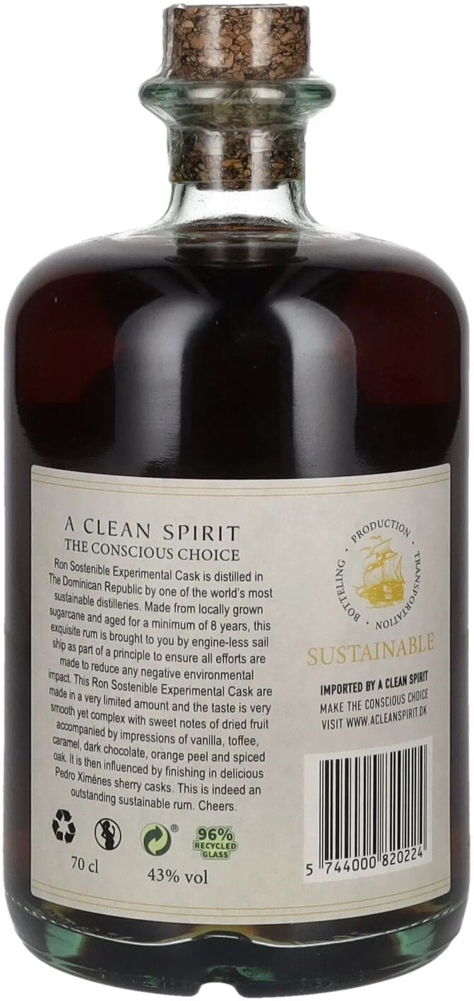 Ron Sostenible 8 Years Old Experimental Pedro Ximenez Cask 43% Vol. 0,7l
