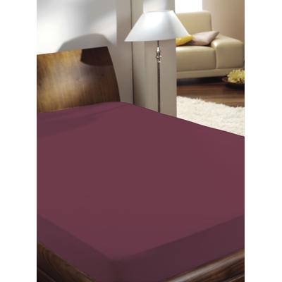 Spannbettlaken PRIMERA "Luxus-Satin", bordeaux, B:190cm L:200cm, Satin, Obermaterial: 100% Baumwolle, Bettlaken, Spannbettlaken, in hochwertiger Qualität