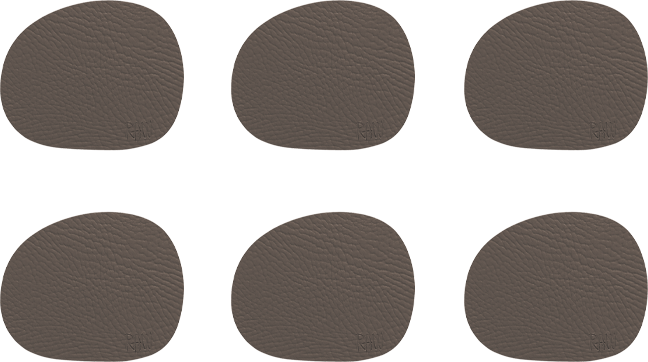 Aida Raw Buffalo Coasters Glasbrikker 6-Pak - Clay