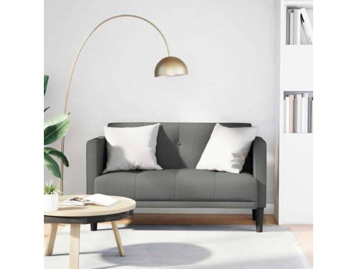 HEFZGDB Zweisitzer Sofa Dunkelgrau 111 cm Stoffbezug Polyestergewebe Atmungsaktiv Strapazierfähig mit Schaumstoff Federung und Robustem Sperrholzgestell für Wohnzimmer Komfortables