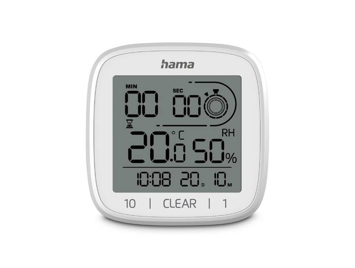 Badezimmeruhr HAMA Digitale Uhr Zypern , spitzwassergeschützt, Weiß , weiß, Wanduhren, Badezimmeruhr, mit Saugnapf, zum Stellen und Hängen