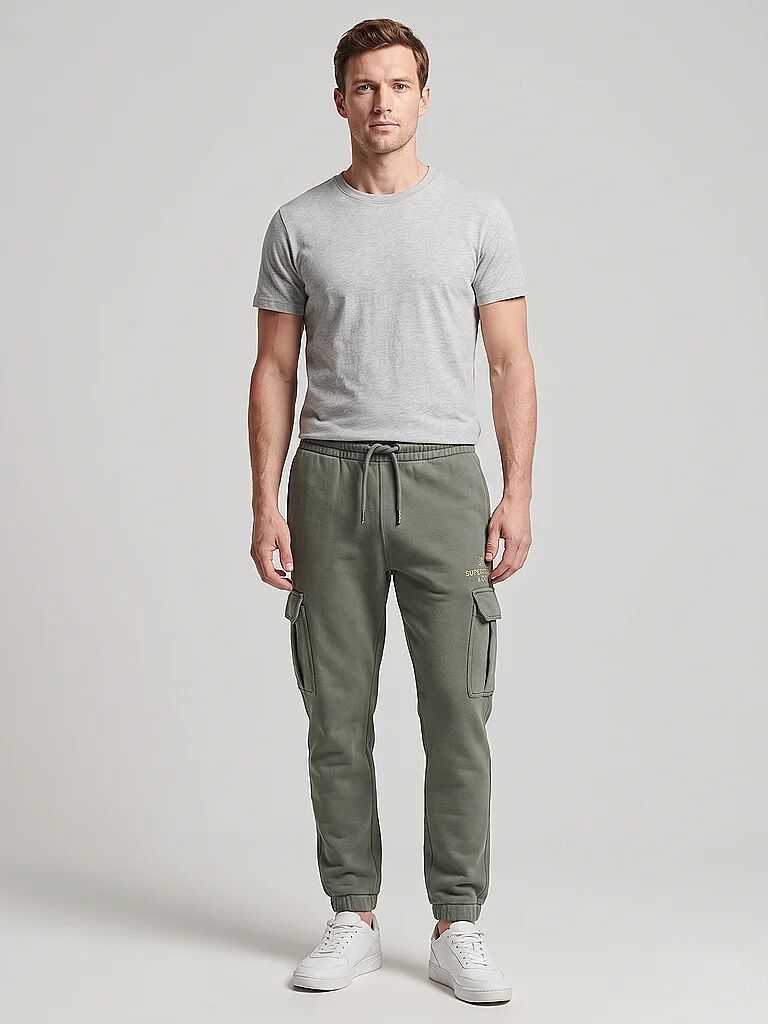 SUPERDRY Herren Jogginghose Micro Logo Cargo olive   S M