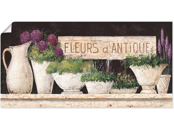 Wandbild ARTLAND Antike Blumen , beige (farbe bild(er): naturfarben), B:60cm H:30cm, Bilder, Wandbild, als Alubild, Leinwandbild, Poster in verschied. Grössen