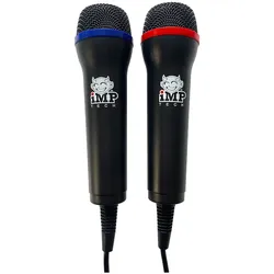 IMP Gaming Duo Microphone Twin Pack (PS2, PS3, PS4, PS4 Pro, PS5, Switch, Wii, Wii U, Xbox One S, Xbox One X, Xbox Series S, Xbox Series X), Gaming Controller, Schwarz