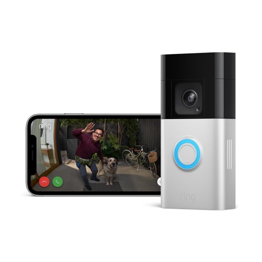 Ring Video Doorbell Pro draadloze beveiligingscamera met wifi en nachtzicht in kleur, zilver