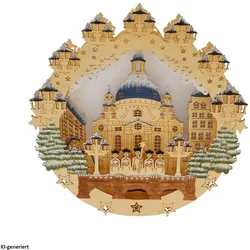 HTI-Living, Weihnachtsdeko, Fensterbild beleuchtet Dresden Frauenkirche