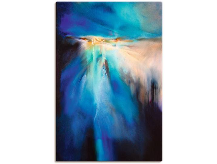 Leinwandbild ARTLAND Winterabend II , blau (farbe bild(er): blau), B:40cm H:60cm, Bilder, Leinwandbild, auf Holzrahmen gespannt